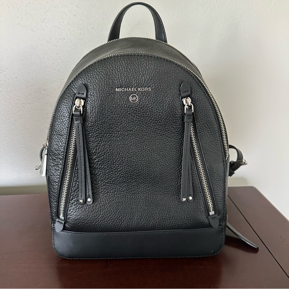 Michael Kors Black Leather Backpack